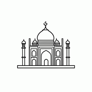 Taj Mahal para colorir