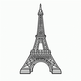 Torre Eiffel — Monumentos Famosos do Mundo para Colorir