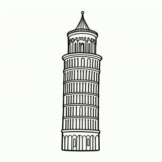 Torre Pisa para colorir