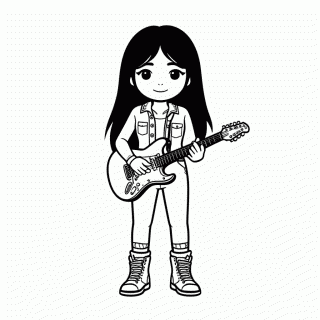 Olivia Rodrigo Roqueira para colorir