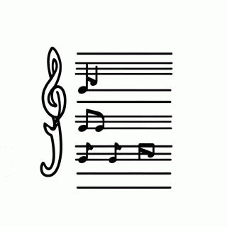 Partitura Musical para colorir