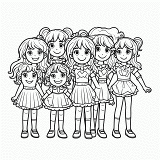 Twice Grupo para colorir