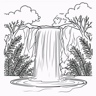 Cachoeira para colorir