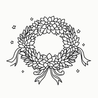 Coroa de Flores de Maria para colorir