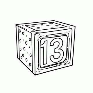Número 13 para colorir