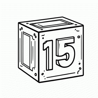 Número 15 — Números para Colorir