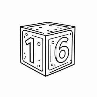 Número 16 para colorir