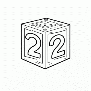 Número 22 para colorir