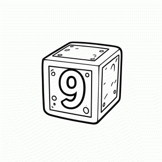 Número 9 para colorir