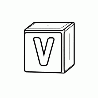 V de Vaca para colorir