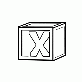 X de Xicara para colorir