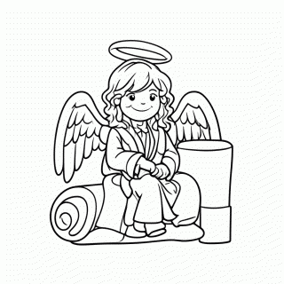 Anjo Na Tumba para colorir