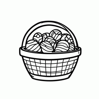 Cesta Com Doces — Páscoa Cristã para Colorir