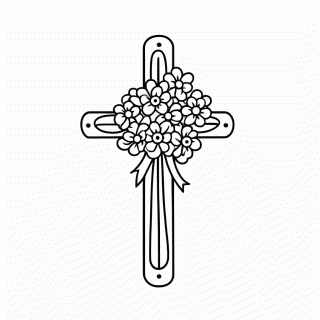 Cruz Decorada Pascoa para colorir