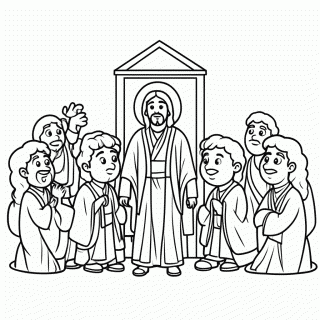 Jesus Aparecendo Aos Discipulos para colorir