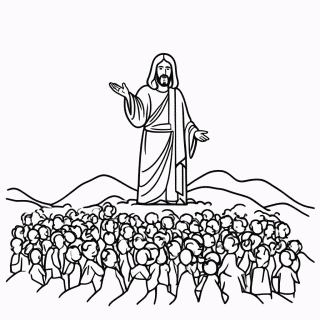 Jesus No Monte para colorir