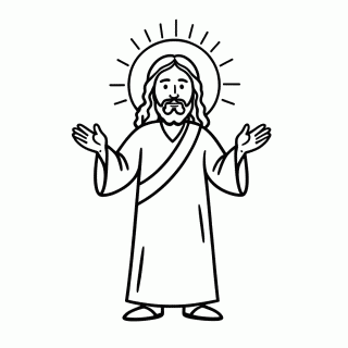 Jesus Ressuscitado — Páscoa Cristã para Colorir