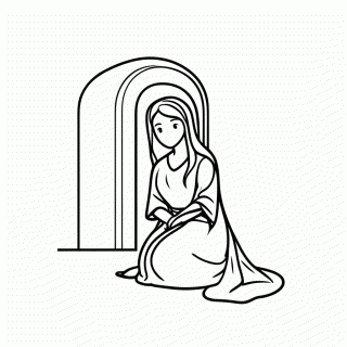 Maria Madalena No Tumulo para colorir