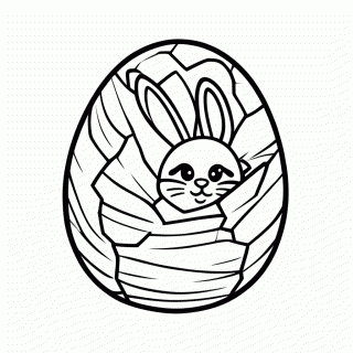 Ovo Com Coelhinho para colorir