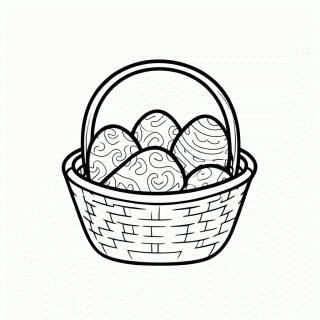 Cesta Ovos Pascoa para colorir