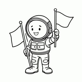 Astronauta Monica para colorir