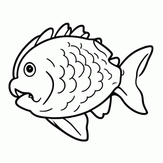 Pescaria — Peixe Fisgado para colorir