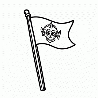 Bandeira Pirata para colorir