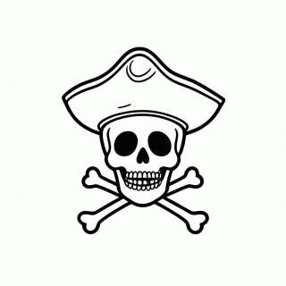 Caveira Pirata para colorir