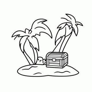 Ilha do Tesouro — Piratas para Colorir