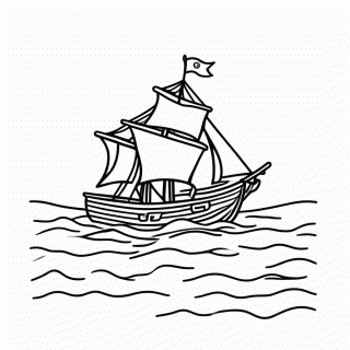 Navio Pirata — Piratas para Colorir