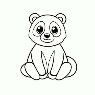 Menina Panda Vermelho para colorir