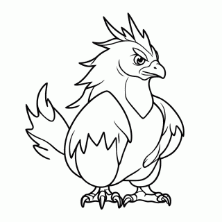 Moltres Fogo para colorir