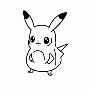 Pikachu Classico De Pe — Pikachu para Colorir