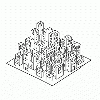 Cidade Polly para colorir