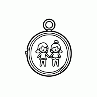 Medalhao Com Bonecas para colorir