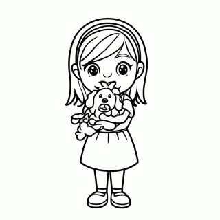 Polly Com Cachorro para colorir