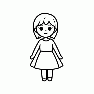 Polly Com Vestido Azul para colorir