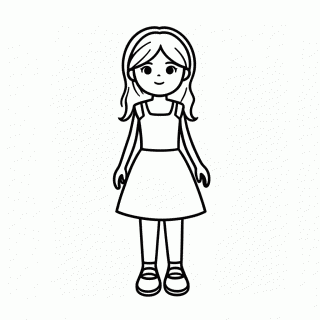 Polly Com Vestido Rosa para colorir