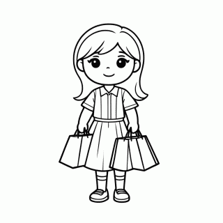 Polly No Shopping para colorir