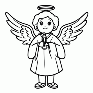 Anjo Anunciando para colorir