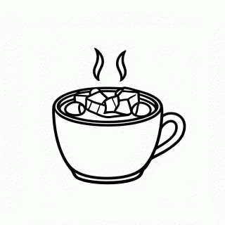 Cocoa Com Marshmallow — Presépio e Natal para Colorir