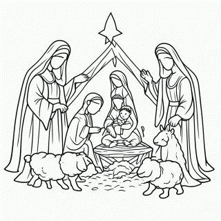 Presepio Completo — Presépio e Natal para Colorir