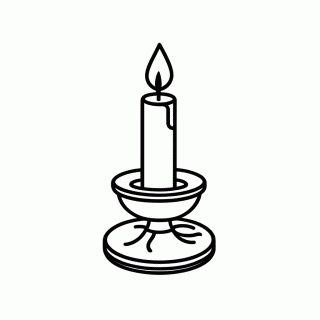 Vela Natalina para colorir