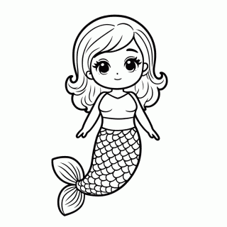 Ariel Pequena Sereia Cauda para colorir