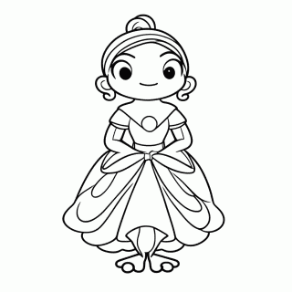 Tiana Princesa Sapo Verde para colorir