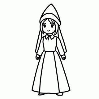 Dama Medieval para colorir