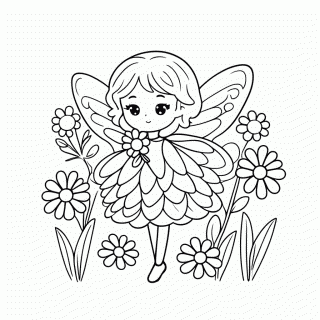 Fada Das Flores para colorir
