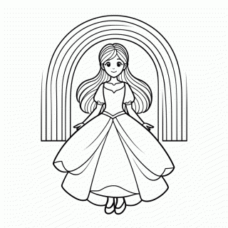 Princesa Arco Iris para colorir