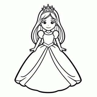 Princesa Azul para colorir