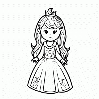 Princesa Da Lua para colorir